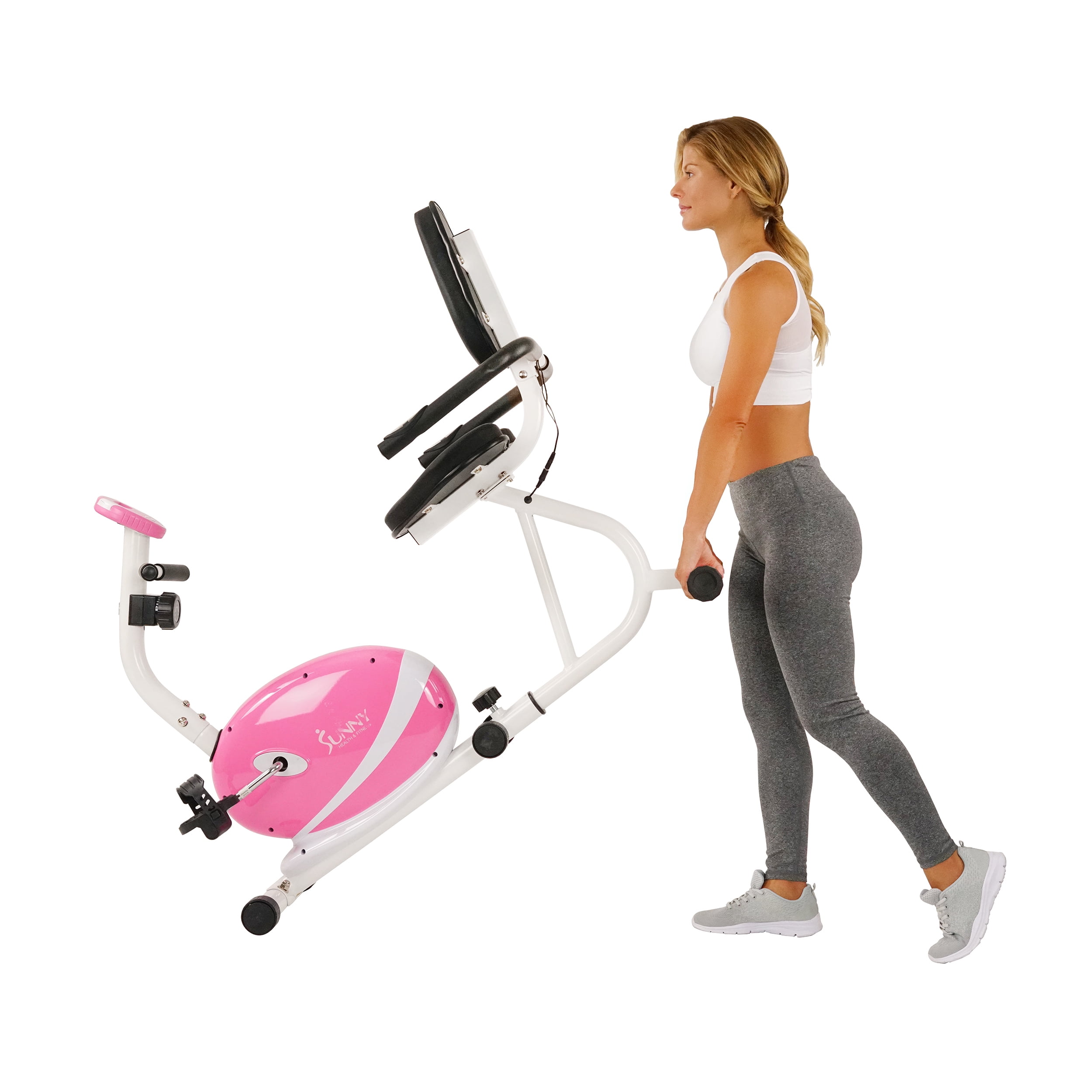 sunny health and fitness bike pink