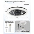 Ceiling Fans with Lights, Socket Fan Light with Remote Control