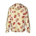 thumbnail image 3 of Daiia Cartoon Popcorn UPF 50+ Sun Protection Hoodie Jacket Lightweight Long Sleeve Sun Shirt for Women Men with Pocket Hiking Outdoor-Medium, 3 of 9
