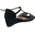 thumbnail image 5 of Blaze04 Rhinestone Peep Toe Cut Out Ankle Strap Low Wedge Dress Sandal, 5 of 7