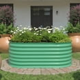 thumbnail image 1 of Weatherproof Green Galvanized Metal Raised Garden Bed – Outdoor Planter Box, Rust-Resistant, Durable 0.6mm Steel, Tool-Complimentary Setup, Safe Edging – Vegetables, Herbs & Flowers, Green,, 1 of 8