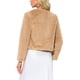 thumbnail image 3 of CHAQUETA CORTA ABIERTA INSPIRADA EN CHIC PARA MUJER, BOLERO DE FALSO PIEL DE MANGA LARGA, ABRIGO DE INVIERNO S CAMEL, 3 of 5