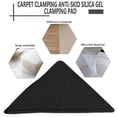 thumbnail image 4 of Newly Upgraded Version 4 pcs Eco-Friendly Pliers Ruggies Carpet Carpet Mat Non Slip Grip Pad Corners Anti Skid Washable Reusable Silicon Grip Pads Black, 4 of 8