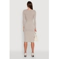 thumbnail image 4 of Womens Marled Boat Neck Ruched Side Slit Midi Dress, 4 of 4