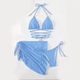thumbnail image 2 of Gibobby Bañador de Bikini Nuevo bikini sexy europeo y americano traje de baño de piezas para mujer bikini(Azul,G), 2 of 5