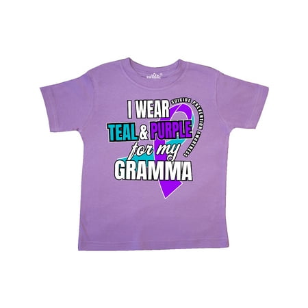 

Inktastic Suicide Prevention I Wear Teal and Purple for My Gramma Gift Toddler Boy or Toddler Girl T-Shirt