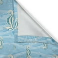 thumbnail image 5 of Ambesonne Animal Grommet Curtain, Cartoon Seahorses, 50" x 96", Blue, 5 of 6