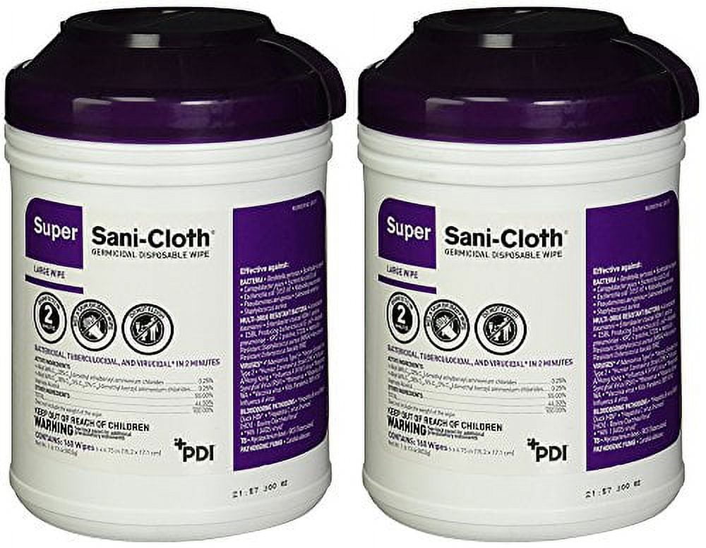 Professional Disposables Surface Disinfectant Super Sani-Cloth Wipes, 160 Count (2 Pack)