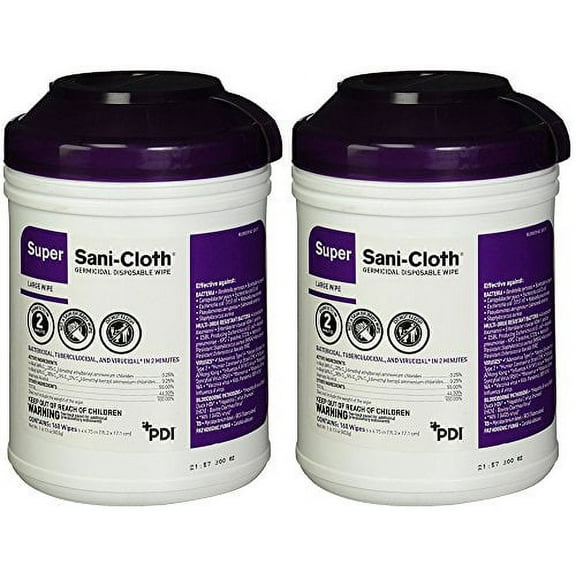 Professional Disposables Surface Disinfectant Super Sani-Cloth Wipes, 160 Count (2 Pack)