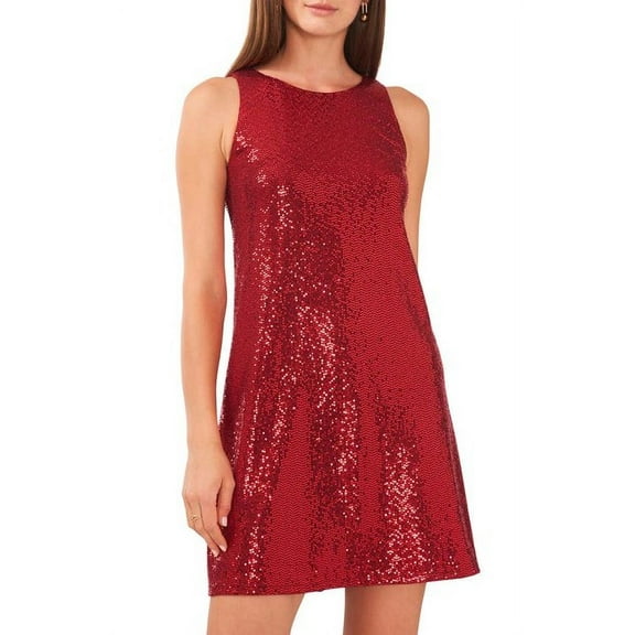Vince Camuto VERMILLION Women's Sequin A-line Mini Dress, US L