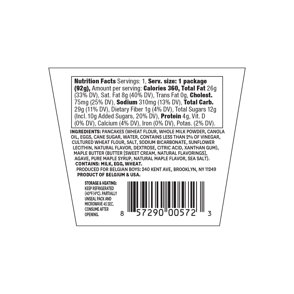 Belgian Boys Bite-Sized Pancakes & Go with Maple Butter, 3.25oz Cup (Refrigerated)