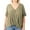 KHAKI, variant on FashionMille Plus Size Women's V-Neck Draping Front Cross High Low Tunic T-shirt Top