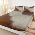 thumbnail image 3 of jejeloiu Rustic Cow Hide Full Size Sheets,Farmhouse Cabin Bed Sheets,Gray Brown Sheet Sets For Men Women,Super Cozy Room Decor,4pcs, 3 of 7