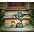 thumbnail image 2 of Pelican Antique Verdigris Green Metal Garden Sculpture with Lantern, 2 of 2