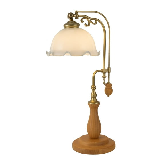 60W Green Flower Tiffany Style Glass Beside Table Lamp Vintage Study Rooms Night Light,Retro Table Lamp Living Room, Kitchen Bedroom