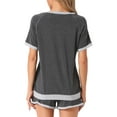 thumbnail image 3 of INSPIRE CHIC Women's Pajama Sets 2 Piece Short Sleeve Sleepwear Casual Lounge Sets with Pockets XS Gray, 3 of 5
