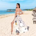 thumbnail image 6 of FORMRS Womens Beach Sarong Semi-Sheer Bikini Wrap Skirt Swimsuit Cover-ups, Halloween Black Pumpkins, 6 of 7