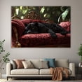 thumbnail image 6 of Mudket Framed Leopard on Red Velvet Sofa Canvas Wall Art, Luxury Cheetah Print Living Room Wall Decor, Trendy Animal Wall Art Ready to Hang - 12"L x 8"W, 6 of 10