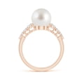 thumbnail image 2 of ANGARA South Sea Cultured Pearl Ring with Graduated Diamonds in 14K Rose Gold for Women | June Birthstone, Birthday, Anniversary, Jewelry Gift for Women | Pearl Ring, 2 of 10