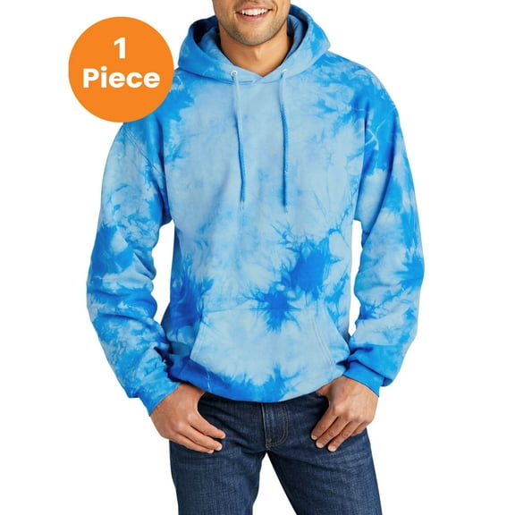 Port & Company PC144 Crystal Tie-Dye Pullover Hoodie, Sky Blue, 3XL, Womens Hoodies