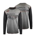 thumbnail image 1 of Harley-Davidson Men's T-Shirt Grey Faded Iron Block Pullover Long Sleeve (S41), 1 of 11