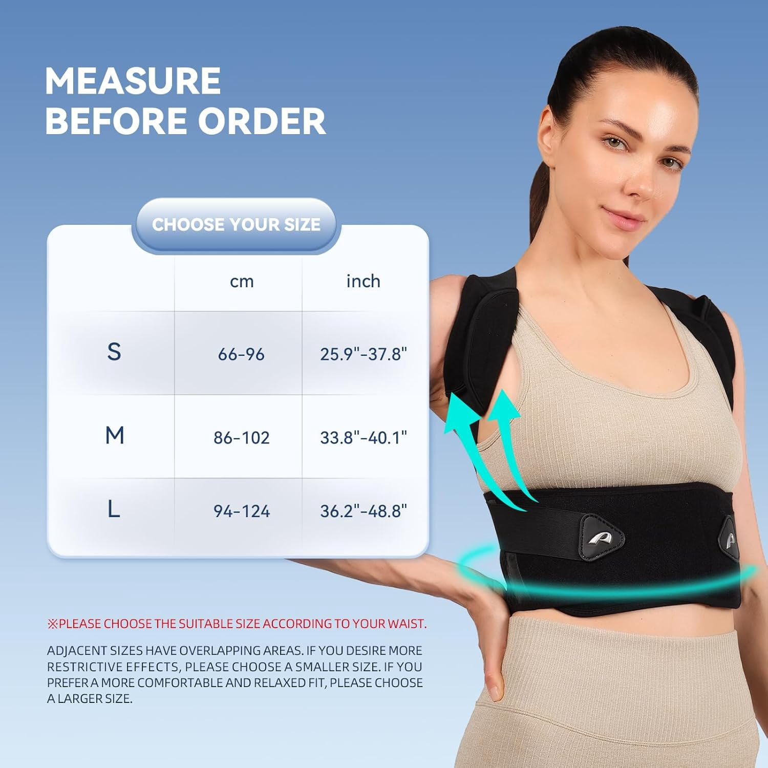 GKTG Posture Corrector for Men and Women, Adjustable Back Brace for Back, Shoulder, Lumbar Pain Relief