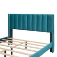thumbnail image 6 of Leumius Queen Size Platform Bed with A Storage Drawer,Velvet Upholstered Bed Frame with Wingback Vertical Channel Tufted Headboard,Blue, 6 of 8