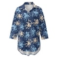 thumbnail image 7 of Renewold Womens Beach Cover Up Shirt Button Up Shirt Women Long Sleeve Beach Blouses Bathing Suit Cover Up with Pockets Soft Breathable Summer Swimwear, Blue Octopus Print, 3XL, 7 of 7