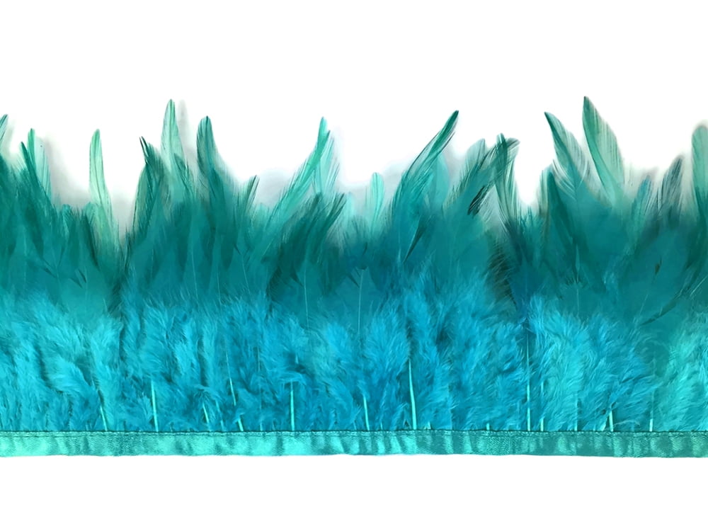 6 Inch Strip Ocean Green Ostrich Fringe Trim Feather Arts Craft Supply Sample