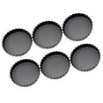 thumbnail image 2 of 6 Pcs Mini Cake Mould with Removable Bottom 3 Inch Egg Tart Mould Muffin Pans Black Round for Dessert Baking Cooking, 2 of 8