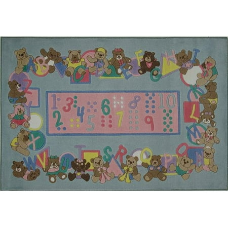 Supreme Teddy Center - 5x 7.3 in. Supreme Teddies & Letters Grey Area Rug