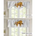 thumbnail image 4 of Tie Up Valance Curtain for Kitchen,Cartoon Sloth Tree Branch Rod Pocket Short Curtains Adjustable Tie-Up Shade Valances,Gray Chevron Stripe Animal Window Treatment for Bathroom Living Room Bedroom, 4 of 8