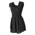 thumbnail image 5 of KelaJuan Summer Women Short Sleeve Rompers Dress Sexy Solid Color Ruffle Off-shoulder Party Dresses with Shorts Jumpsuit Beach Streetwear, 5 of 8