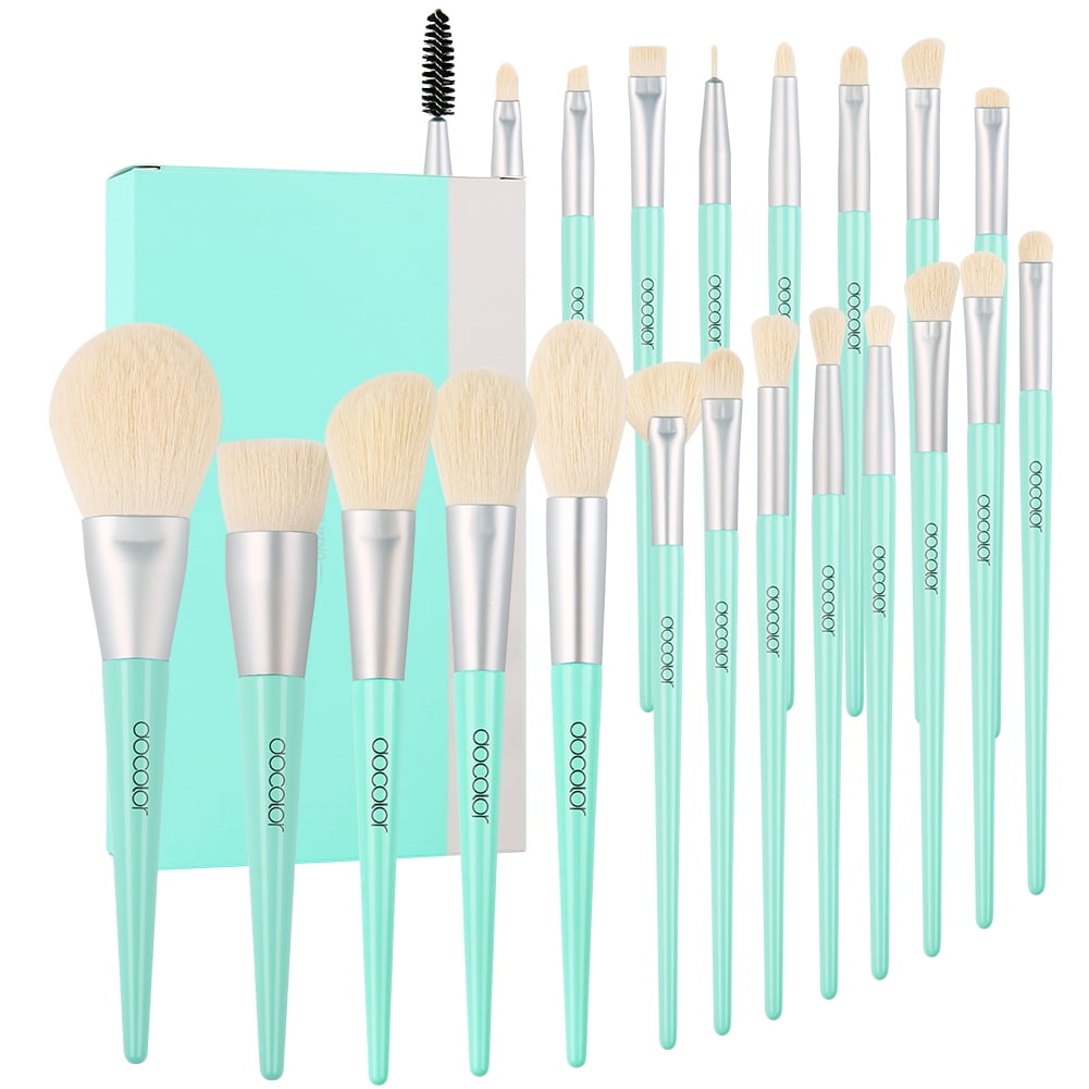 Docolor Makeup Brushes 22 Piece Professional Makeup Brush Set Cosmetic Kabuki Foundation Blending Face Powder Blush Contour Eyeshadow Natural-Synthetic Hair Travel Make Up Brushes set