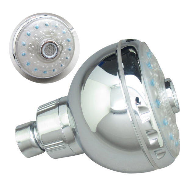 Cabezal de ducha LED con luz de flash de 7 colores 3 configuraciones Cabezal de ducha de lluvia Ducha de baño ajustable