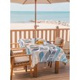 thumbnail image 2 of Outdoor Tablecloths with Umbrella Hole & Zipper, Ombre Blue Brown Rectangle Tablecloth 60x120 Inch, Summer Abstract Coastal Ocean Beach Wave Waterproof Table Cloth, Patio/Pool/Picnic Table Covers, 2 of 8