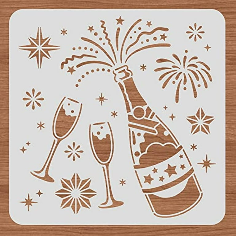 12x12inch Champagne Glasses Plastic Painting Stencil Wine Bottles Glasses Large Reusable Drawing Painting Stencils Templates for Painting on Scrapbook Fabric Tiles Floor Wood - Walmart.com 12x12inch-champagne-glasses-plastic-painting-stencil-wine-bottles-glasses-large-reusable-drawing-painting-stencils-templates-for-painting-on-scrapbook-fabric-tiles-floor-wood-walmart-com