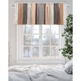 thumbnail image 5 of Vintage Brown Beige Stripes Valances for Windows Peeling Paint Effect Texture Valance Rod Pocket Short Window Treatments Curtains for Kitchen Bathroom Living Room Bedroom, 42 x 18 Inch, 5 of 7