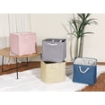 thumbnail image 7 of REGALWOVEN 13 Inch Square Fabric Collapsible Storage Basket Bin with Handle for Shelves Clothes Dark Blue, 7 of 7