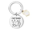 thumbnail image 1 of Llavero con colgante de pata de gato y mamá, divertido regalo para amantes de las mascotas, accesorio de amistad para parejas, fácil de decolorar y romper, duradero, 1 of 5