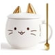 thumbnail image 1 of Taza De Cerámica Kawaii De Gatito Lucky Cat Con Holder Tapa Y Cuchara 400ml Blanco, 1 of 4