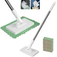 thumbnail image 1 of Disposable Dust Mop with 10 Reusable Cloths, Strong Biomimetic Clip, Extensive 39 in/100 cm Reach, Flat Mop with Locking Head & Sweeping Cloths for Multi Surface Floor Cleaning (10 Reusable Cloths), 1 of 9