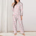 thumbnail image 2 of Lsque Cute Rabbit Pattern Long Sleeve Pajama Set for Women - Soft 2-Piece Sleepwear and Loungewear Set with Pockets, Comfy Nightwear-Large, 2 of 7