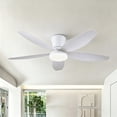 thumbnail image 1 of PHORUS 42" Low Profile Ceiling Fan with Light, Quiet DC Motor, Remote & App Control, 6-Speed Reversible Fan for Bedroom, Living Room and Covered Spaces,White, 1 of 10