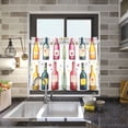 thumbnail image 4 of Yayeee Kitchen Curtains Tier Pair Light Filtering 27"x36" Rod Pocket Short Cafe Window Panel, Heart Bottles, 4 of 7