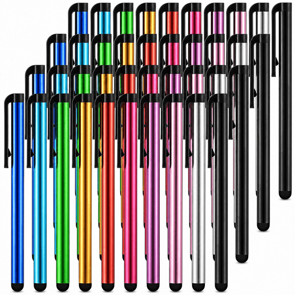 40 Pack Slim Capacitive Stylus Pens, Multicolor Universal Touch Screen Styli for iPhone, iPad & Tablets