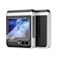 thumbnail image 2 of Decase Anti-Slip Phone Case for Samsung Galaxy Z Flip 5 2023 5G,with Glass Screen Protector, Premium Plating Bumper Ultra Slim Hard PC Shell Cover Case for Samsung Galaxy Z Flip 5,Silver, 2 of 8