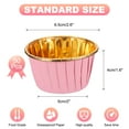thumbnail image 2 of Moldes para cupcakes de foil metálico para hornear, 50Pcs moldes para muffins, soportes para cupcakes, Rosa/Dorado, 2 of 5