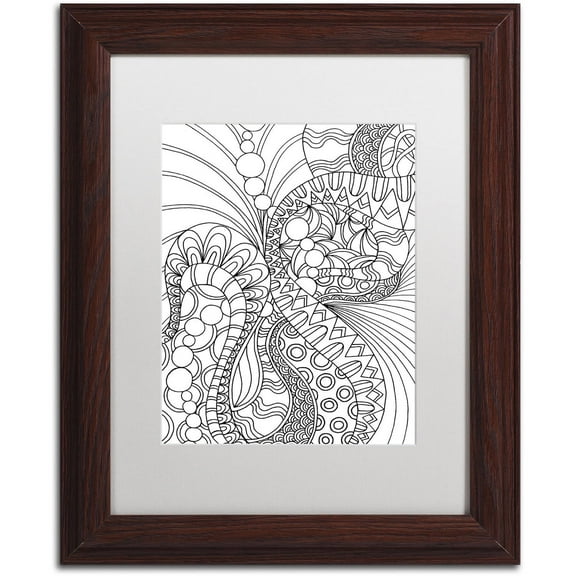 Trademark Fine Art "Mixed Coloring Book 46" Canvas Art by Kathy G. Ahrens, White Matte, Wood Frame