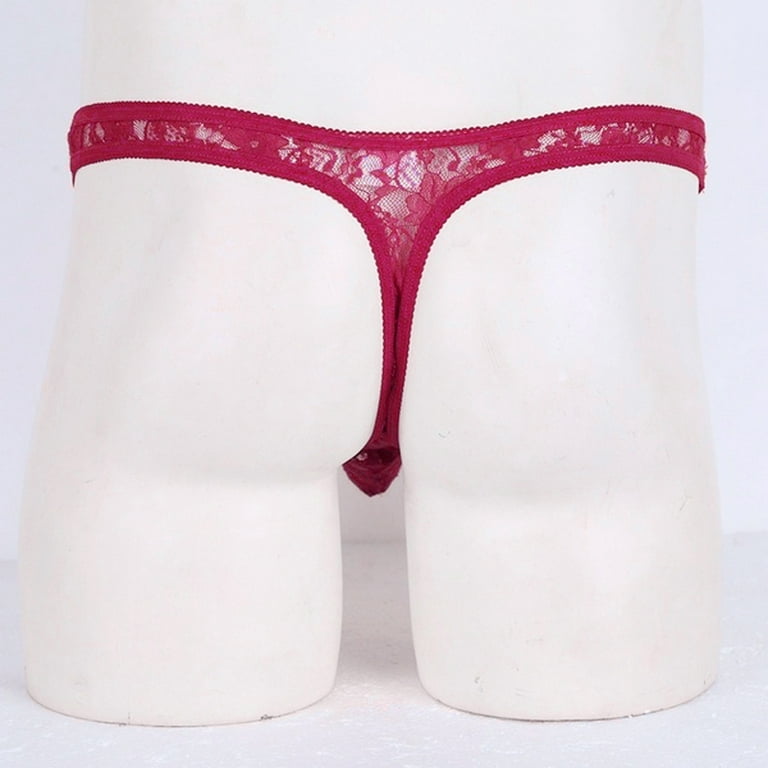 Men's Boxer Briefs Underwear for Men Lingerie Floral Lace Semi See